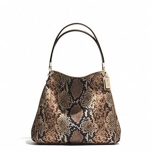 MADISON PYTHON PRINTED SMALL PHOEBE SHOULDER BAG